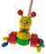 Hess Holzspielzeug 14457 - Schiebefigur aus Holz, bunte Biene, ca. 13 x 15 x 60 cm, kindgerechtes Spielzeug zum Schieben und Ziehen für Kleinkinder