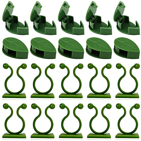 GMMG Plantes Grimpantes Clips 50 Pièces Fixation Vigne Clip Autocollante Clips de Plante Support pour Plantes Grimpantes pour Jardin Clip Mural Le Support de Plante de Jardin