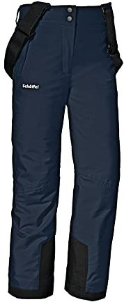 Schöffel Mädchen Ski Pants Joran G, wind- und wasserdichte Kinder Schneehose, wasserdichte Skihose mit Schneefang und Hosenträgern, navy blazer, 152