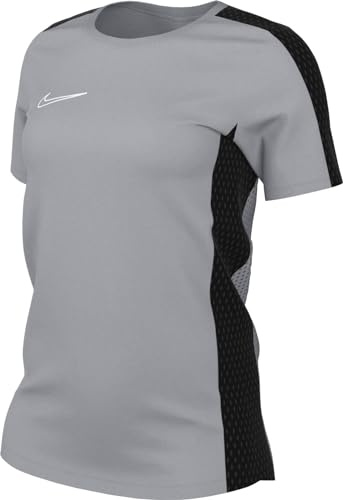 NIKE DR1338-012 W NK DF ACD23 TOP SS T-Shirt Women's Wolf Grey/Black/White Size L