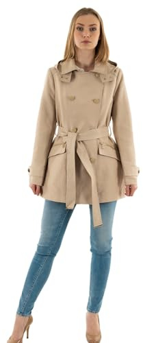 Morgan Femme Trench court à capuche 241-GLADIA Beige T38
