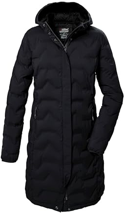killtec dam quiltad parka/funktionsparkas med huva KOW 9 WMN QLTD PRK, svart, 36, 41806-000