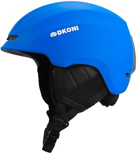 DKONI Casco da sci e snowboard, unisex, sistema di ventilazione regolabile a due fasi, casco sportivo da neve per adulti, ragazzi e bambini grandi (blu, L: 57-62,2 cm)