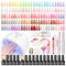 PEACECOLOR 58pz Kit Unghie Gel Completo Set, 35 Colori Kit Semipermanente Unghie con Lampada LED+U V Base e Top Coat Rosa Nudo Viola Smalto Semipermanente per Manicure