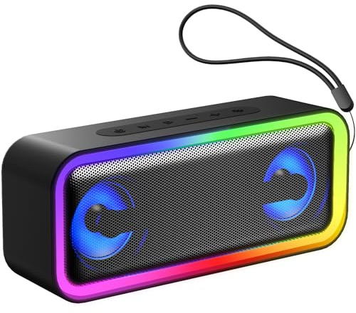 IKT Enceinte Bluetooth Portable, Enceintes Puissante Bluetooth 5.4 sans Fil avec 40w stéréo, Appariage TWS, Appel Mains Libres,Autonomie 30 hrs pour L'extérieur/La Fête/Voyage,Gris Brillant