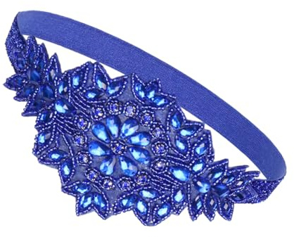 TOPPERFUN Bandeau à Cristaux Bleu Royal pour Femme Serrage-Tête Fascinateur Léger en Acrylique Accessoire Cheveux Mariage et Soirée Bandeau Décoratif Élégant pour Bal et Fête