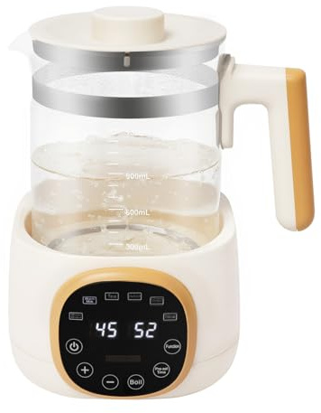 Calentador de biberones para bebé, 600 W, hervidor de agua 37-95 ℃, calentador de botellas eléctrico, 1,3 L, 72 h, tiempo termostático