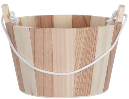 SHINEOFI Juego de Cubos de Sauna pequeños en Madera Natural, Accesorios para Sauna de Vapor con diseño único y Resistente al Calor, para Uso en baños y Habitaciones de Hotel