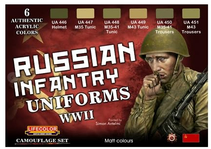 LIFECOLOR - Russian Infantry Uniforms WWII 6X 20ml