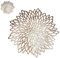 Snowkingdom Set of 12 Gold Metallic Placemats Laminated Vinyl Round Leaf Dinning Table Place Mats Bulk Decorative Thanksgiving Christmas Party Wedding Holiday Festival