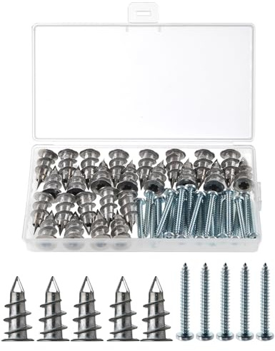 YIXISI Fixations auto-foreuses en métal lourd pour placoplâtre avec vis, 25 ancrages pour cloisons sèches et 25 vis, chevilles en zinc brut mur de cavité pour usage professionnel et domestique