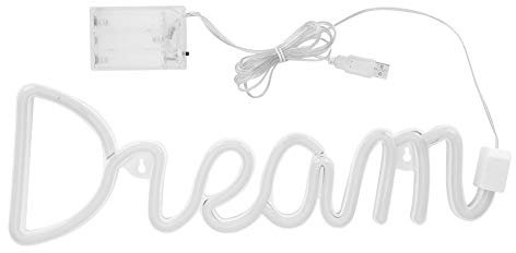 Dream Signs - Insegna luminosa al neon dimmerabile, a forma di sogno, unica, innovativa, decorativa, per camera da letto, soggiorno, camera dei bambini, feste, segni da sogno, dimmerabile, luce al