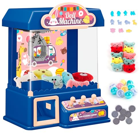 mini macchina per artigli grabber caramelle machine con 10 Bambole 10 Palline 20 Valuta di gioco,elettrica luci e suoni interattivi claw machine