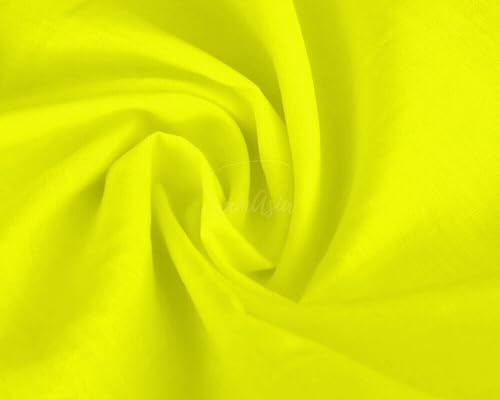 Plain Yellow Polycotton Fabric for Dressmaking, Art & Craft, Sewing, Quilting | 45'' - 115 cm Wide| Precut Length 10m