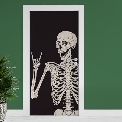 Finest Folia Türfolie 90x200 cm Türtapete Türposter Folie für Tür Wohnzimmer Kinderzimmer Küche Türaufkleber Bad Aufkleber selbstklebend TF03 (24 Rock Skeleton)