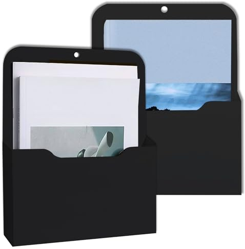 Magnetischer Aktenhalter, 2 Stücke Magnetischer Papierhalter Dokumentenhalter, Bürobedarf Aufbewahrung A4 Papiere Briefhalter, Magnet, Organizer, für Whiteboards, Kühlschrank, Schwarz