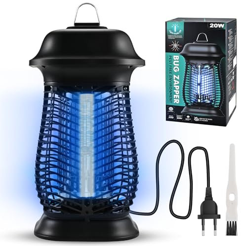 Herboom Insektenvernichter Elektrisch, 20W 4200V Insektenfalle UV Mückenlampe, Mückenfalle Elektrisch, Mückenabwehr, Fliegenfalle Elektrisch, Insekten Lampe für Innen und außen Garten
