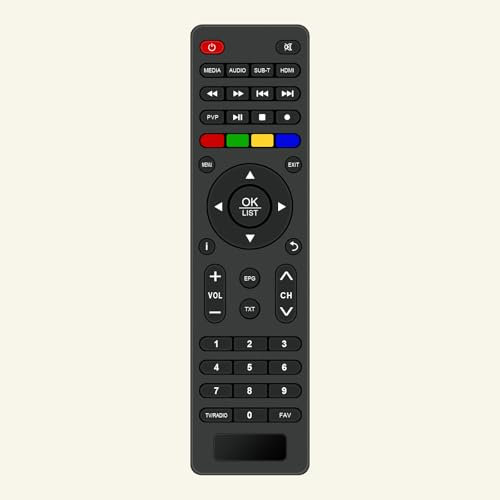 Replacement Remote Control, Fit for XORO HRT 8770 TWIN, XORO HRT 8772 HDD, XORO HRM 7670 TWIN, XORO HRT 8730, XORO HRT 8770 TWIN, XORO HRT 8772 HDD, DVB-T2 HD, DVB-C, HEVC H.265, Irdeto, freenet TV