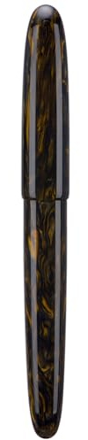 Asvine C80 Penna stilografica #8 con pennino grande fine, realizzata a mano con custodia convertibile (marrone dorato)