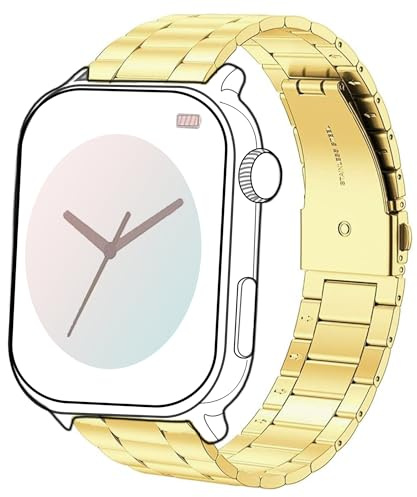 Blueshaweu 18mm 20mm 22mm Armband Kompatibel Für Ice-Watch - Ice Smart Serie, Classic Edelstahl Uhrenarmband Kompatibel mit Ice Smart Serie Smartwatch (golden, 20mm)
