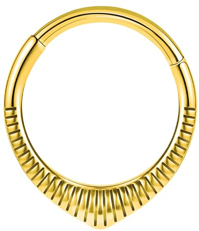 Näsringar, Droppformad septumring Piercingsmycken Septum Clicker Rostfritt stål Näsring Suptum Ring för Kvinnor Herr (Guld)