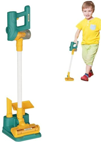Aspiradora Infantil, Juguete Realista Desmontable con Efectos de Sonido y succión, Juguete Interactivo para desarrollar Habilidades de Limpieza para niños a Partir de 3 años, Color Verde..