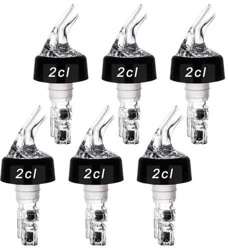 VPAFPEKG 2cl Vertedores de Botellas, 6 Piezas Dosificador Vino Auto pour Boquillas, Cónica Boquillas Anti-Goteo Dispensador para Bebidas Cócteles, Aceite y Vino, Cocina, Restaurante, Botellas y Bar