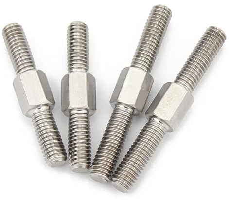 Asta filettata a doppia estremità M8 - Viti prigioniere for asta di spinta regolabili for mano sinistra e destra 304SS for uso industriale(M8 x 80mm 2pcs)