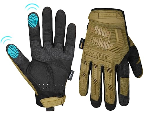 FREE SOLDIER Outdoor Handschuhe Vollfinger Taktische Handschuhe Herren Motorradhandschuhe mit gepolstertem für Fahrrad Airsoft Militär Paintball und andere Outdoor Aktivitäten (Braun, XL)