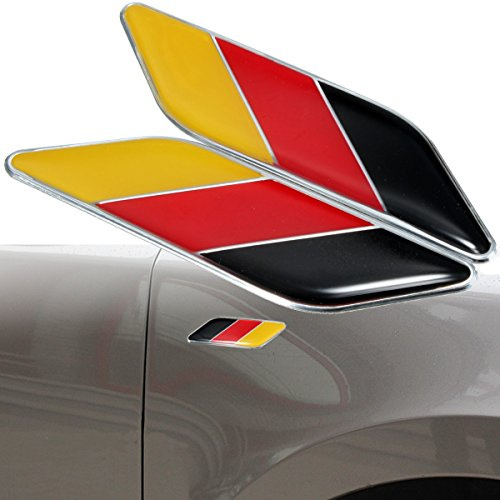 Alamor 2 st 3D tysk flagga klistermärke emblem emblem dekal dekor för bil lastbil cykel laptop