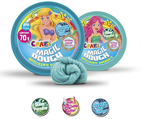 Craze Magic Dough Ocean Paradise Pasta modellabile Pasta Intelligente Effetti Speciali Pasta modellabile Sirena Plastilina Colorata Lavoretti creativi per Bambini Argilla Polimerica 12826