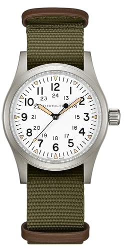 Hamilton Handaufzugsuhr Khaki Field Mechanical Grün/Weiß 38 mm H69439411