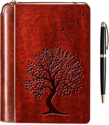 SETTINI® Tree of Life Journal Gift Set - Hardcover Vegan Leather, Unique Pen Holder, Lined, 192 Pages, A5 - Includes Pen for Writing and Travel - Mothers Day Gifts, Journal for Women