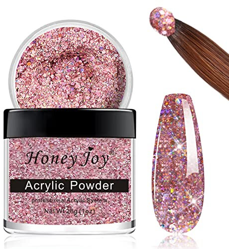 28g/box Acrylic Powder Professional Pink Shine Glitter Sequins Acrylic Nail French Manicure Powder for Nail Extension Acrylic Nail System,HJ-NAP016 (HJ-NAP017-No.22)