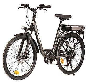 Nilox J5 Plus, Bicicleta Eléctrica Unisex Adulto, Gris, 26