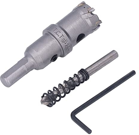Juego de brocas, sierra de corona de metal duro con llave para cortar metal y madera 22 mm