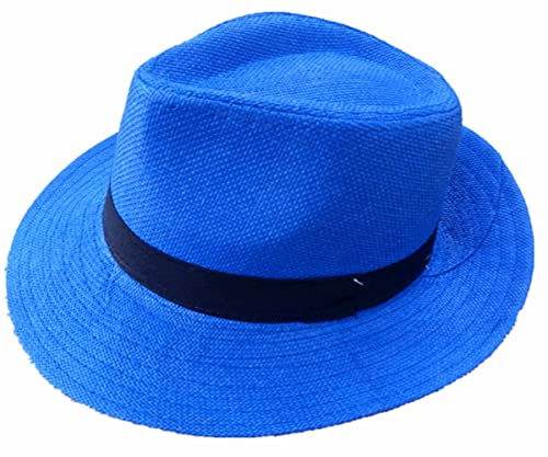 Miobo Panama Hat Mountain Straw Bogart Hat Straw Hats Summer Hat, blue, 56/57 cm
