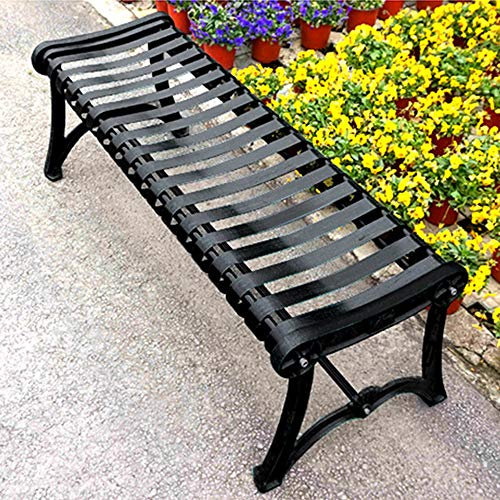 Parkterrassbänk utomhus metallbänk, rygglös trädgårdsbänk med armstöd Utomhus Robust verandastol Trädgårdsbänk, används för arbetspassage/gräsmatta/däck, rymmer 2-3 personer