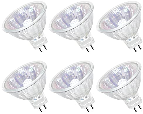 Comyan MR16 Halogen Leuchtmittel, MR16 35W GU5.3 Halogen Leuchtmittel Dimmbar 12V Halogenstrahler Warmweiß 3000K für Landschaftsbeleuchtung, Schienenbeleuchtung - 6 Stück