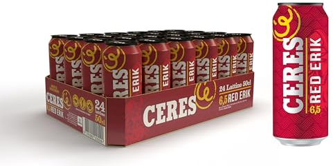 Ceres Red Erik - 24 Lattine da 50 cl, Birra Rossa con Infusione di Bacche di Sambuco, Gradazione Alcolica 6,5°C, Gusto Dolce e Fruttato
