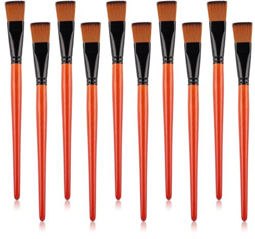 10 Stück Pinsel Set, Breite Flache Malpinsel 20mm Künstlerpinsel Aquarell Pinselset Nylon Detail Pinsel für Ölmalerei Aquarellmalerei Gouachemalerei Acrylmalerei Körpermalerei