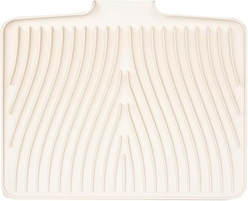 Daaxing Tappetino scolapiatti in silicone, 40 x 33 cm, pieghevole, ad asciugatura rapida, antiscivolo, resistente al calore, antiscivolo, per bancone della cucina (beige)
