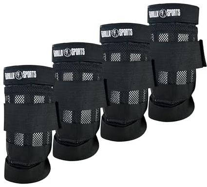GORILLA SPORTS® Gewichtsmanschetten - 4er Set, Verstellbar, 0,2kg -5 kg, Stahl, Polyester, Schwarz - Handgelenk Laufgewichte, Ankle Weights, Gewichte für Beine und Arme, Fußgewichte