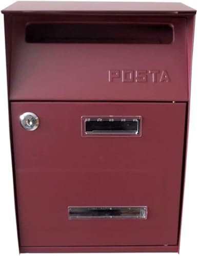 Wall Mounted Post Box, Wall-Mount Mailboxes Double Doors with Lock Postbox Iron Mailboxes with Combination Lock Drop Box for Family Letter Box