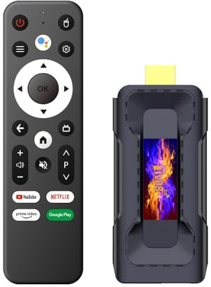 Android TV Stick 4K DDR4 2GB RAM 16GB ROM H313 Quad-Core 64bit WiFi5 Dual 2.4G/5G WiFi HDR10+ HD Smart TV Stick Box (TV4)