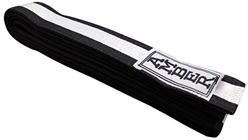 Premium Karate Belt, 100% Cotton Canvas Martial Arts Belt for Karate, Taekwondo & Judo, Durable, Comfortable & Secure Fit, Ideal for Training & Competition, Black With White, Size 2 - 89 Inches