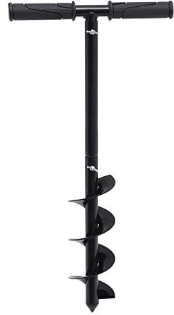 Post Hole Digger Auger Drill - Manuellt spiralverktyg med halkfritt handtag för trädgårdsarbete, jordbruk och isfiske - avtagbar design