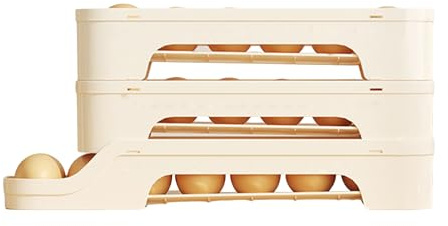 Walopola Soporte para huevos para, almacenamiento de huevos para refrigerador, fácil acceso, organizadores y almacenamiento antideslizantes para el hogar, suministros de horneado ventilados