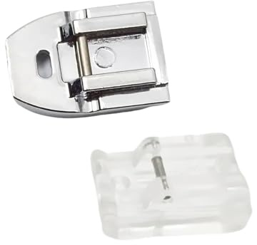 Lot de 2 Pieds de Biche pour Fermeture Éclair Invisible - Accessoires en Acier Inoxydable et Plastique Transparent, Système Snap-on Univ