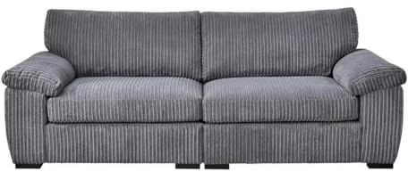 SOFASELECTIONUK LTD Jumbo Cord Sectional 3 Seater Sofa – Plush Support & Soft Cord Fabric | Space-Saving Split Design, Comfortable Sofa for Modern Living Rooms (Grey, 3 Seater)